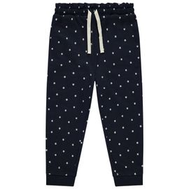 Jogging En Jersey Slub Imprimé Fleurs Pour Bébé Fille - Bleu Marine