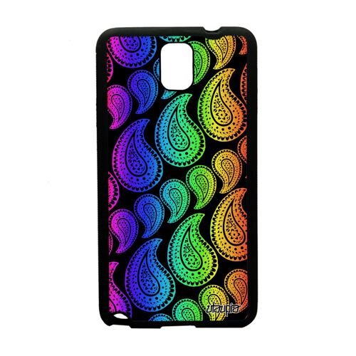 Coque Samsung Galaxy Note 3 silicone Motif cachemire Vert telephone multicolore