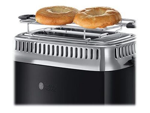 Russell Hobbs Retro 21681-56 Classic - Grille-pain - 2 tranche - 2 Emplacements - Noir ultra brillant