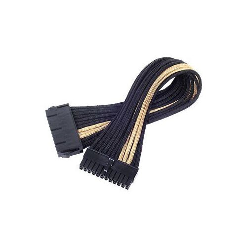 SilverStone PP07 - Rallonge de câble d'alimentation - ATX 24 broches (F) pour ATX 24 broches (M) - 30 cm - Noir/or