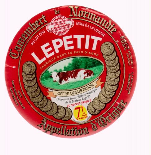 Etiquette De Fromage Camembert Lepetit - Étiquette Avec Offre Promotionnelle 7 Francs