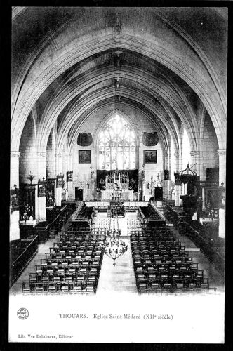 Carte Postale Ancienne, France, Deux Sèvres ( 79 ), Thouars, Intérieur De L'église Saint Médard