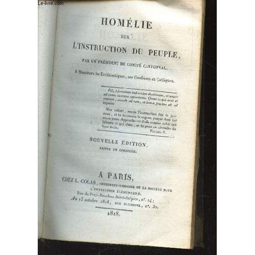 Homelie Sur L'instruction Du Peuple -