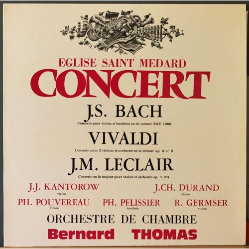 Église Saint Médard Concert : J S Bach : Concerto Pour Violon Et Hautbois En Do...