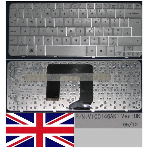 Clavier Qwerty UK Pour HP Pavilion DM1-1000 DM1-1100, Compaq Mini 311 Series, Gris / Grey, Model: V100146AK1