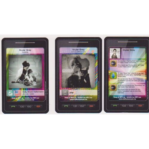 3 Cartes Skylar Grey  ( 10 X 6 Cm)