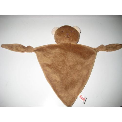 Doudou Plat Ours Marron Triangle Noeuds Famili