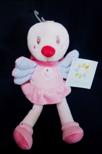 Doudou Peluche Poussin Oiseau Nicotoy Kiabi Rose Parme