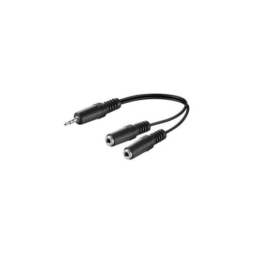 Câble adaptateur audio Jack 3.5mm mâle stéréo vers 2x Jack 3.5mm femelles mono, 0.2m cd50465