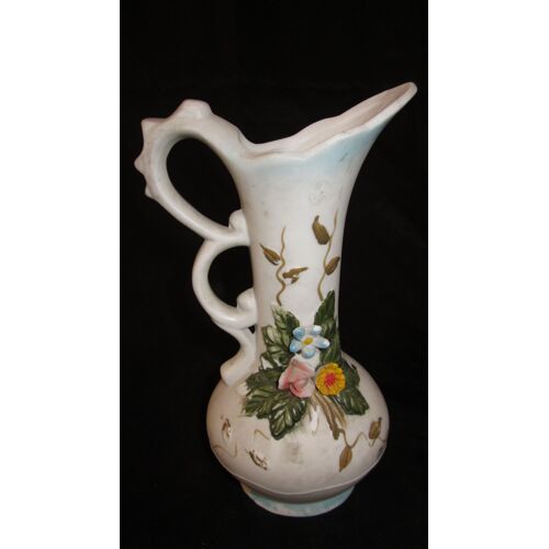 Vase En Biscuit Motifs Fleurs