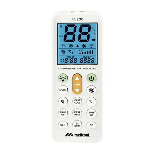 Meliconi - Télécommande climatisation universelle AC200 - Grand écran rétroéclairé - Programmation simple et rapide