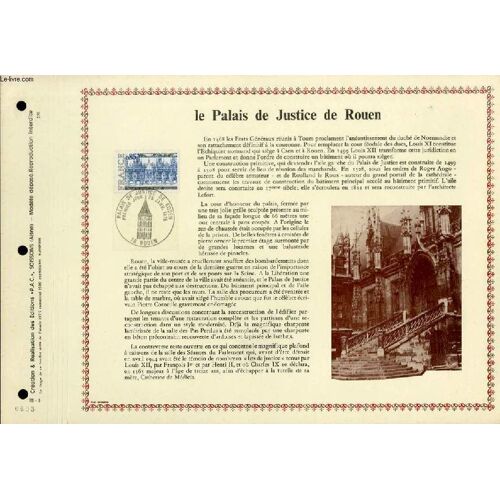 Feuillet Artistique Philatelique - Pac - 75 - 04 - Le Palais De Justice De Rouen