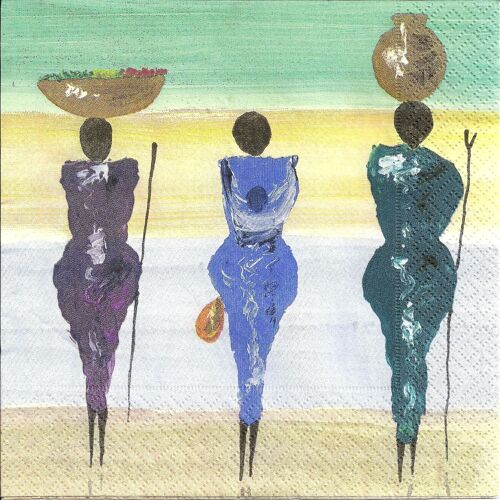 Lot De 2 Serviettes Déco Papier Paper Design: Femmes Africaines