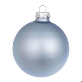 PALLINA DI NATALE IN VETRO D.10CM CELESTE OPACO