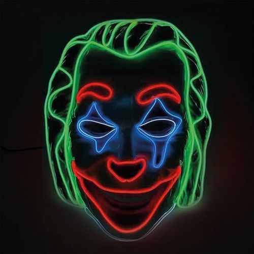Kalanka-Masque Led Smile Clown® | Mask Néon En Plastique Rigide | 3 Modes De Clignotements | Pour Soirées Déguisées, Halloween, Cosplay, Carnaval | Déguisement Adulte | Originalcorner®