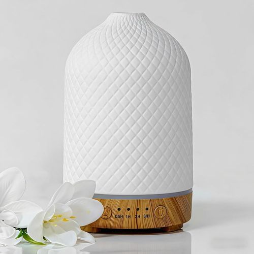 Jgd-Diffuseur D'huiles Essentielles Diffuseur Electrique Ultrasonique Aromathérapie En Céramique 100ml Avec Minuterie D'arrêt Automatique De 7 Couleurs Pour Appartement Bureau Maison Yoga 