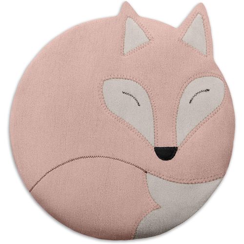 Coussin chauffant micro-ondes en coton 100% bio, 4 compartiments, Renard rose, Bouillotte graines de blé 100% bio, Bouillotte micro-ondes idéale pour soulager les douleurs menstruelles