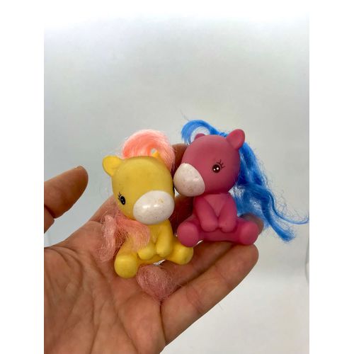 Lot 2 Poneys Fakies Takara Ânons  Mlp Rose Jaune Bleu Rose