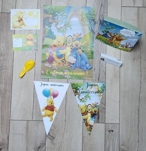 Pack anniversaire (thème : Winnie L'Ourson)