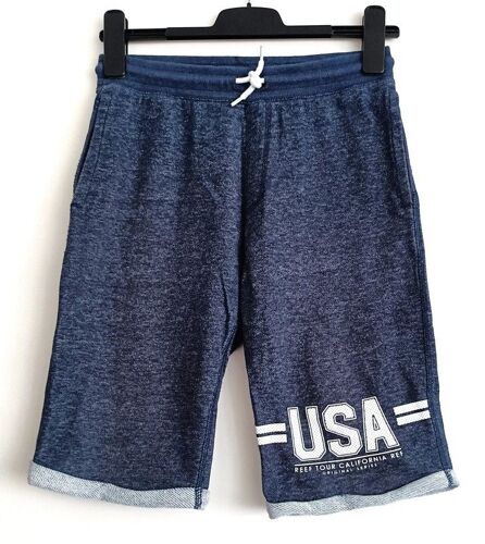 Short Bermuda Bleu Marine Chine. Usa. C&A. Coton. Polyester. Taille 12 Ans / 152 Cm