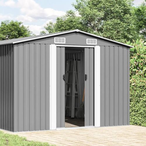 Prolenta Premium - Abri De Jardin 257x392x181 Cm Métal Gris
