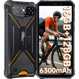 Telephone Incassable OUKITEL G3 16GB+128GB Ecran 6" 6300mAh Smartphone Robuste Android 14 13MP Dual 4G SIM/GPS Orange