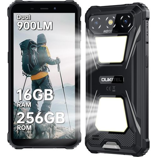 Telephone Portable Incassable OUKITEL G5 16GO+256GO 6"" 6300mAh Smartphone Robuste 900LM Telephone Incassable Dual SIM/NFC/GPS, Noir