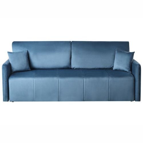Canapé-Lit 3 Places Egge Velours Bleu