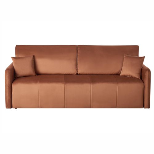 Canapé-Lit 3 Places Egge Velours Marron Doré