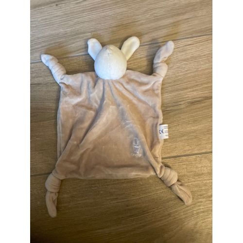 Doudou peluche lapin obaibi okaidi beige marron crème ob conejo