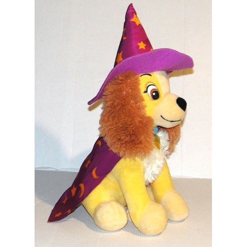 peluche belle et le clochard disney sonore musical doudou chien lady halloween