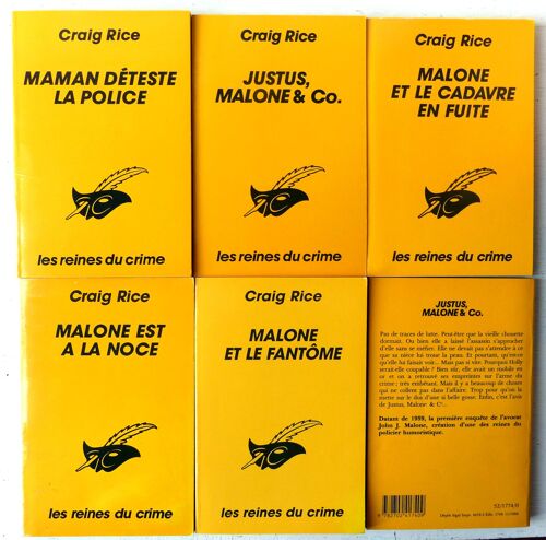 Lot De 5 Romans Policiers Par Craig Rice (Série John J. Malone) - Coll. Le Masque N°1835-1862-1870-1881-2297 -Maman Déteste La Police; Malone Et Le Cadavre En Fuite; Est À La Noce; Et Le Fantôme; Etc.