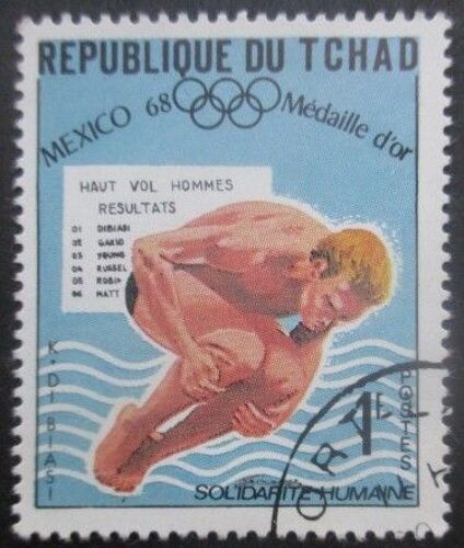 Tchad N°196 Médaille Aux Jeux Olympiques De Mexico 1968 Oblitéré