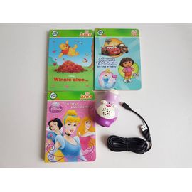 Lot Lecteur Tag Junior Violette + Livres "Découvre Tag Junior avec Scout et Violette", "Disney Princess", Winnie l'Ourson "Winny Aime" - Leap Frog