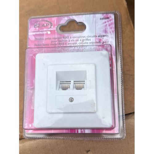 Double prise murale Rj45 à encastrer 