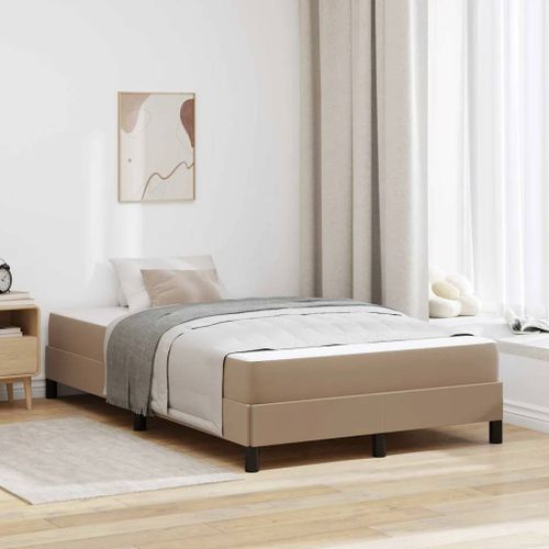 Vidaxl Lit Avec Matelas Cappuccino 120 X 190 Cm Faux Cuir