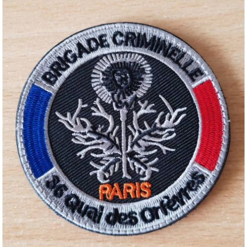 Ecusson Brodé Brigade Criminelle 36 Quai Des Orfèvres Ecusson À Coudre Avec Partie Velcro Diamètre 8 Cm