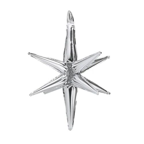 BALLON ALUMINIUM ÉTOILE 3D 70CM ARGENT