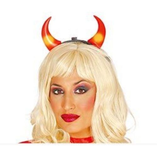 Serre-Tête Cornes Diablesse Rouge Led Adulte