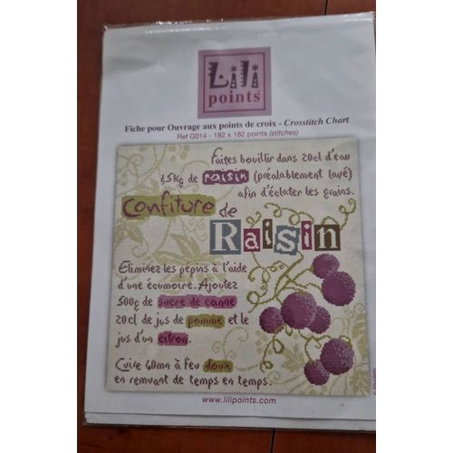 Grille Point De Croix Confiture De Raisin De Lilipoints