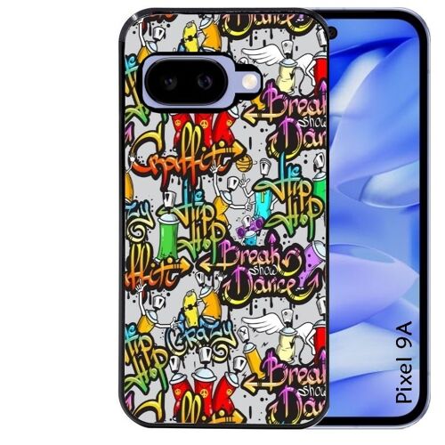 Coque Noire Pour Pixel 9a Tag Graffiti
