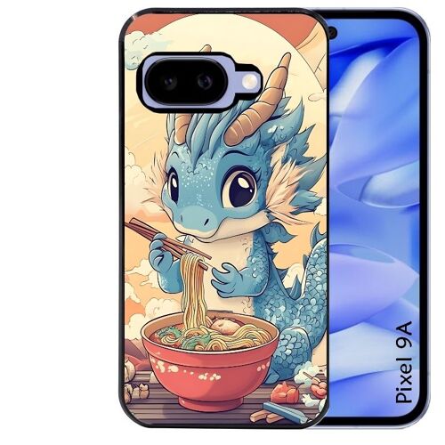 Coque Noire Pour Pixel 9a Motif Dragon Ramen 2