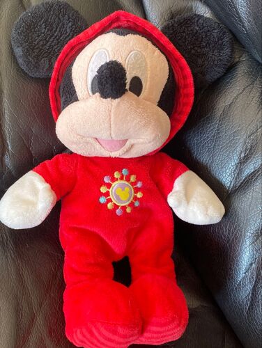 Doudou Disney Mickey la souris Peluche pyjama rouge 25 cm