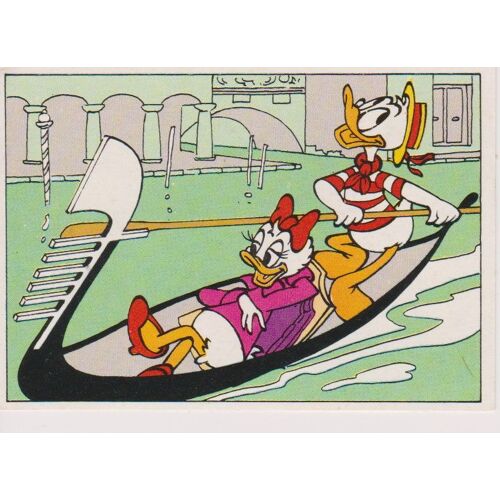 Les Aventures De Mickey Chez Ton Boulanger-Pâtissier - Autocollant N°11 : Donald & Daisy Sur Une Gondole À Venise