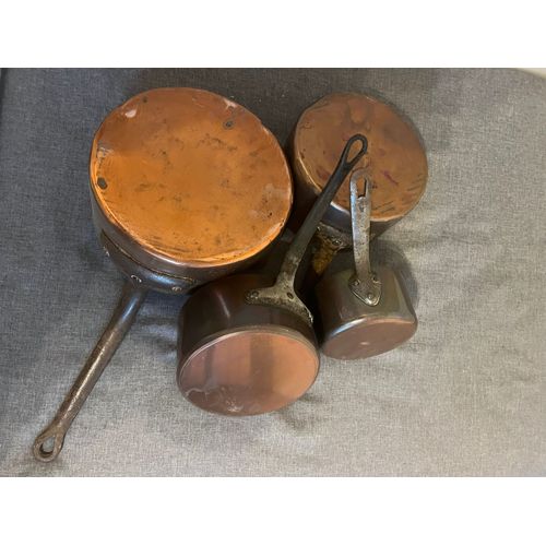 4 Casseroles En Cuivre