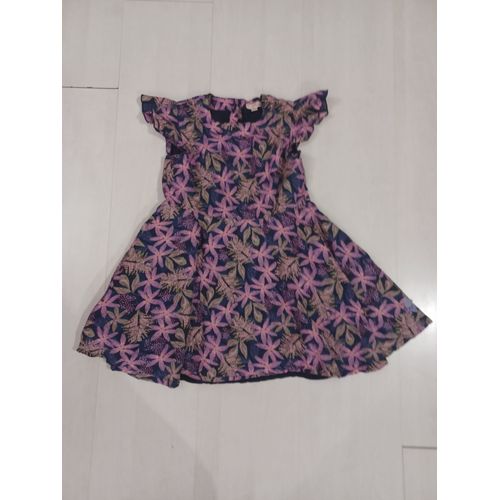 Robe A Fleurs, Violet Et Rose, Taille 5 Ans