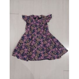 Robe A Fleurs, Violet Et Rose, Taille 5 Ans