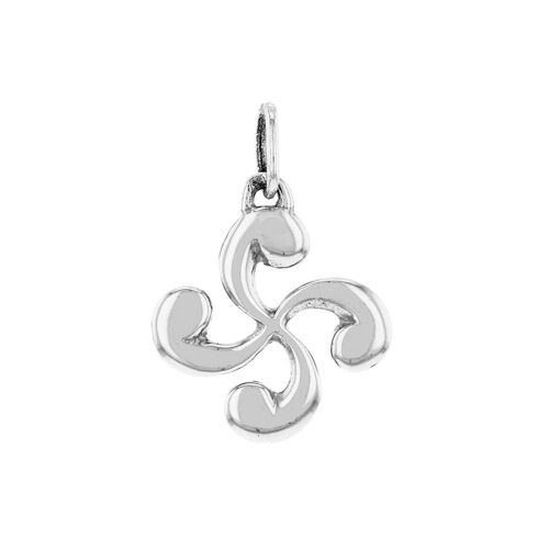 Pendentif Croix Basque Lauburu En Argent Massif Diamètre 16mm