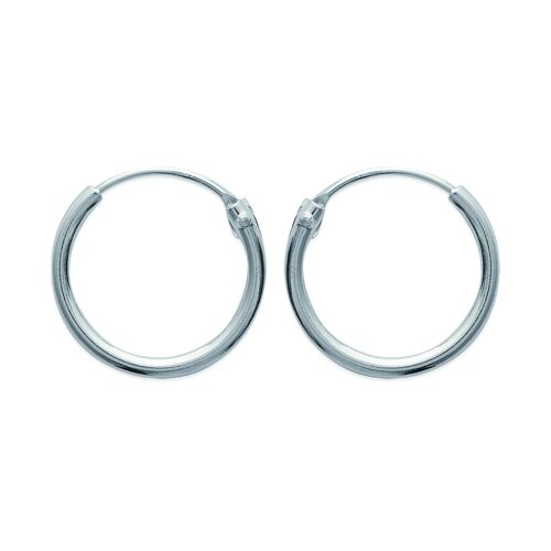 Créoles Brillaxis Argent Rhodié 14mm