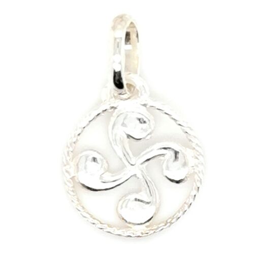 Pendentif Croix Basque Cerclée Argent 12mm